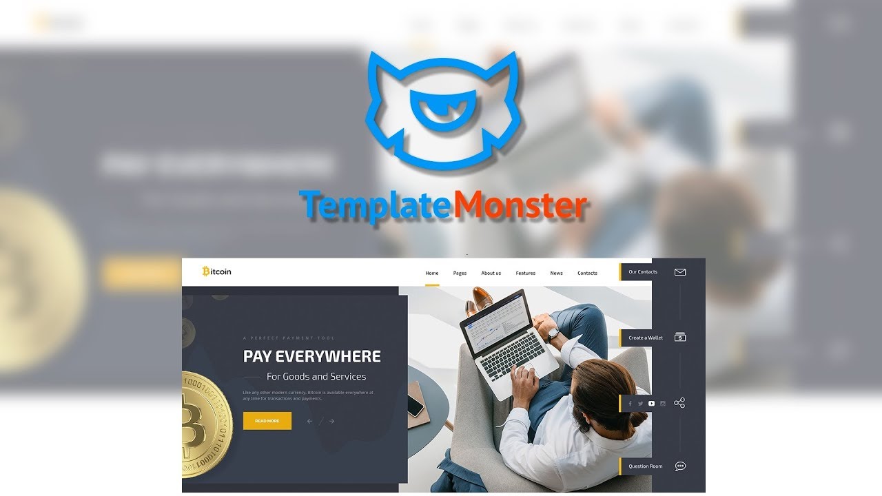 Bitcoin Cryptocurrency Responsive Website Template #66903