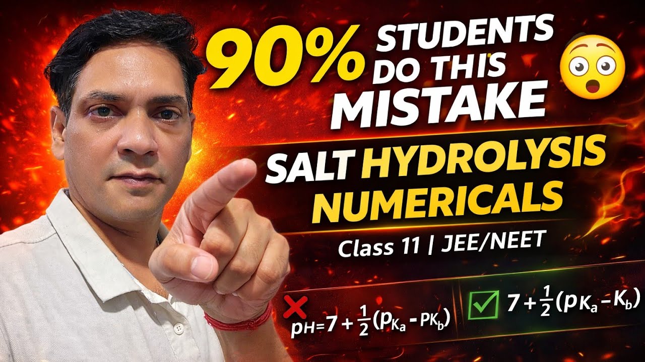 12 HOW TO  SOLVE NUMERICAL PROBLEMS ON  SALT HYDROLYSIS | Ionic Equilibrium