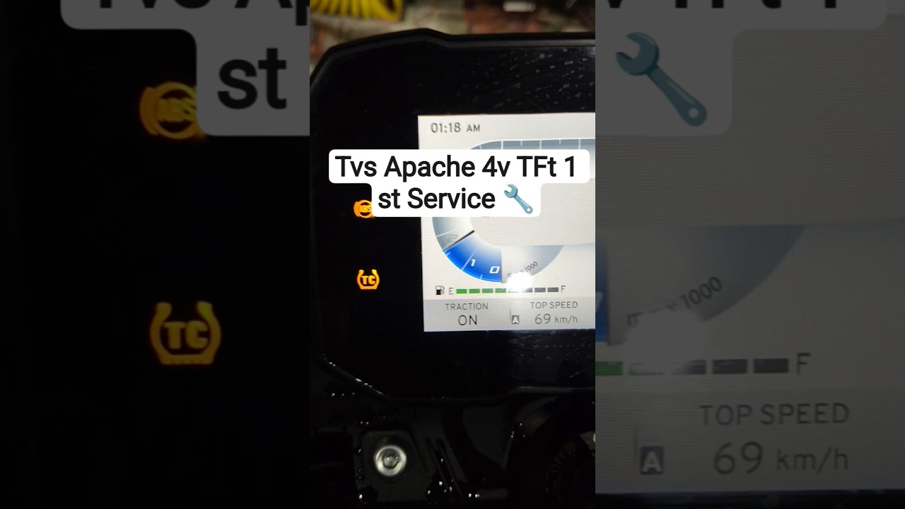 Tvs Apache Rtr4v TFT⚡1st service 🔧#shots