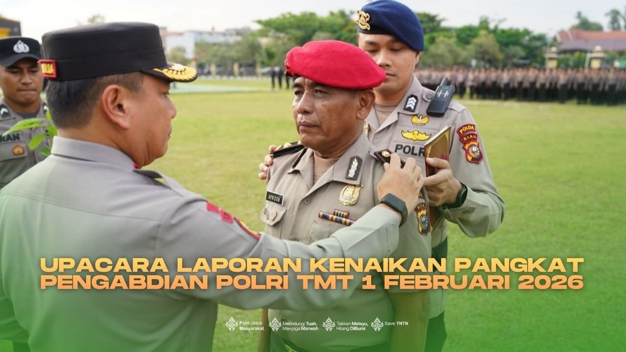 Kapolda Riau Pimpin Kenaikan Pangkat 2 Personel, Puji Dedikasi Tanpa Pamrih (25/2/2026)