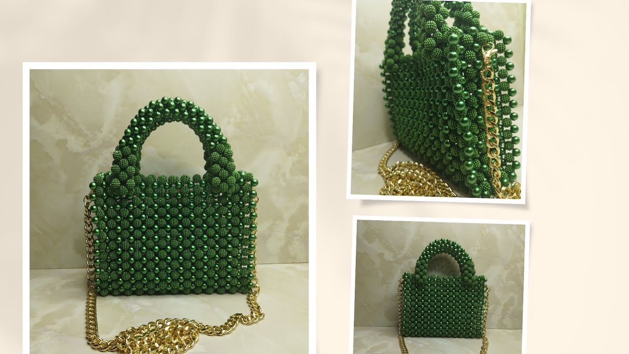 DIY HOMEMADE BEADED BAYBERRY BALL/HOW TO MAKE A PEARL BEADED BAG/TUTORIAL BEADED BAG #diy #handmade