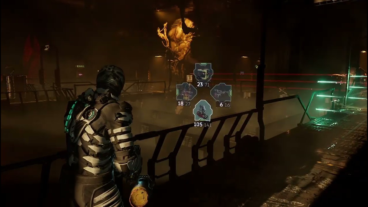 Obliterating necromorphs with laser traps on Dead space remake
