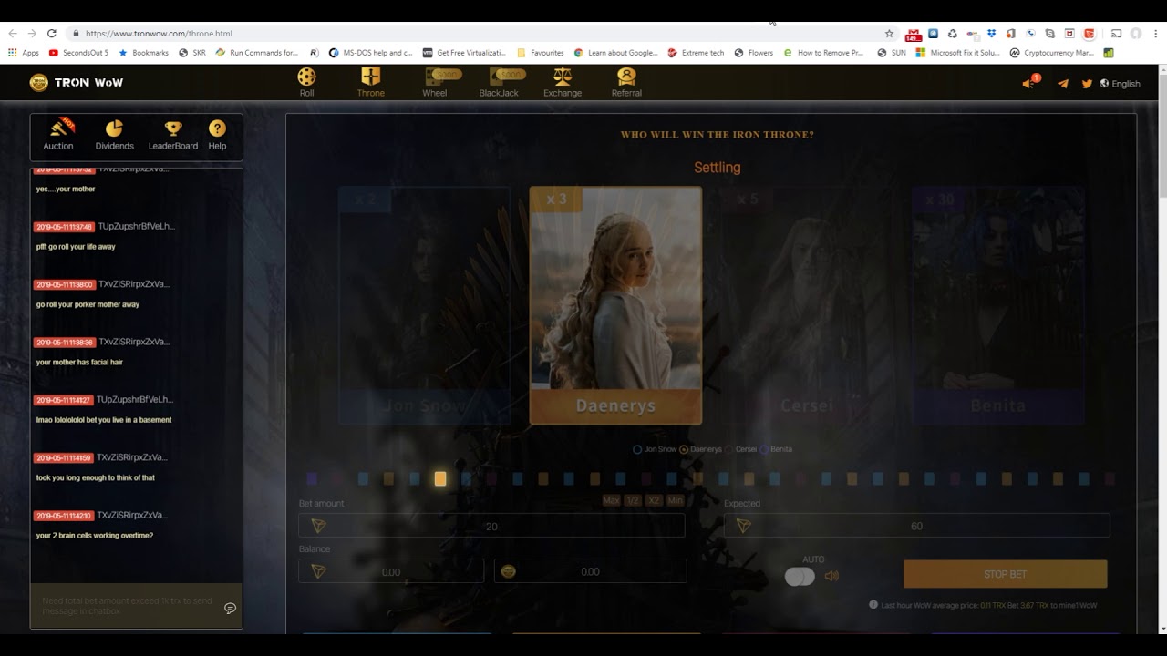 Passive Updates TRON WOW, TRONBET... .whats still good paying divs !!!!
