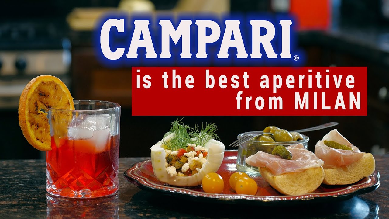 A professional from Italy shows how to drink Campari in original Italian style. 2021 video, 4K