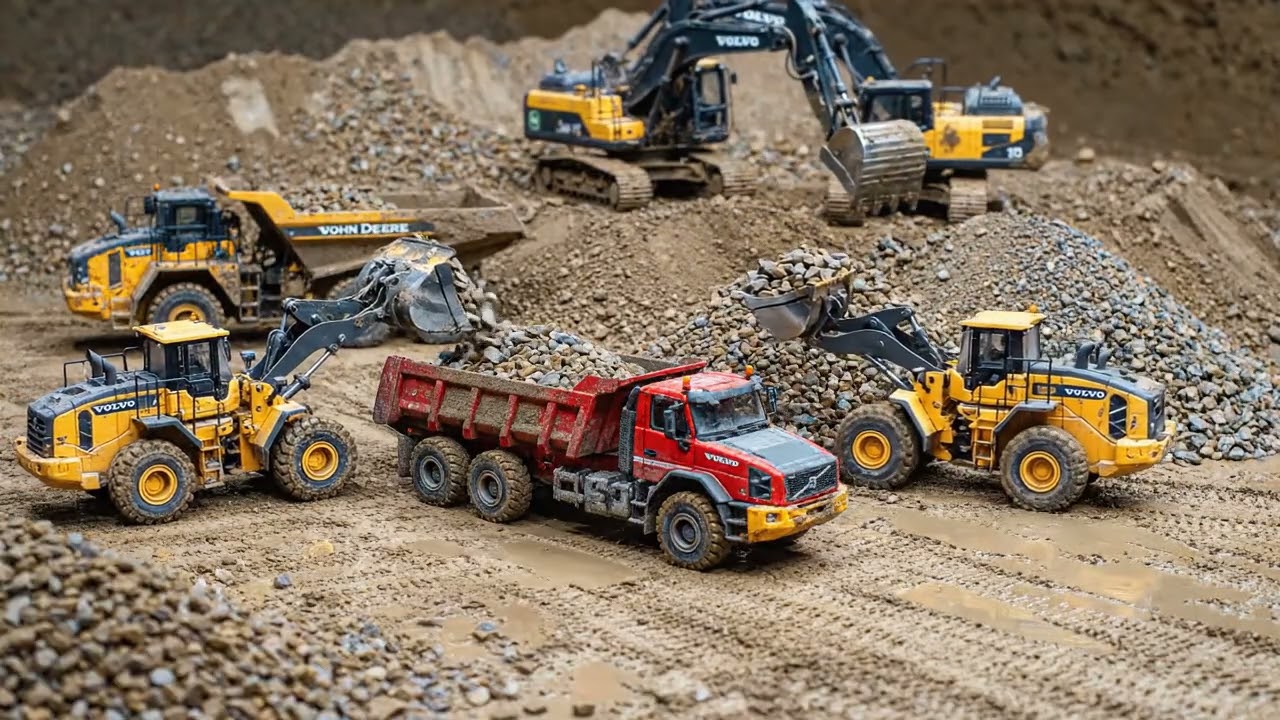 STUCKING RC TRUCKS & EXCAVATOR// RC MINING LIEBHERR  DIGGER// STONEBREAKER-AREA 