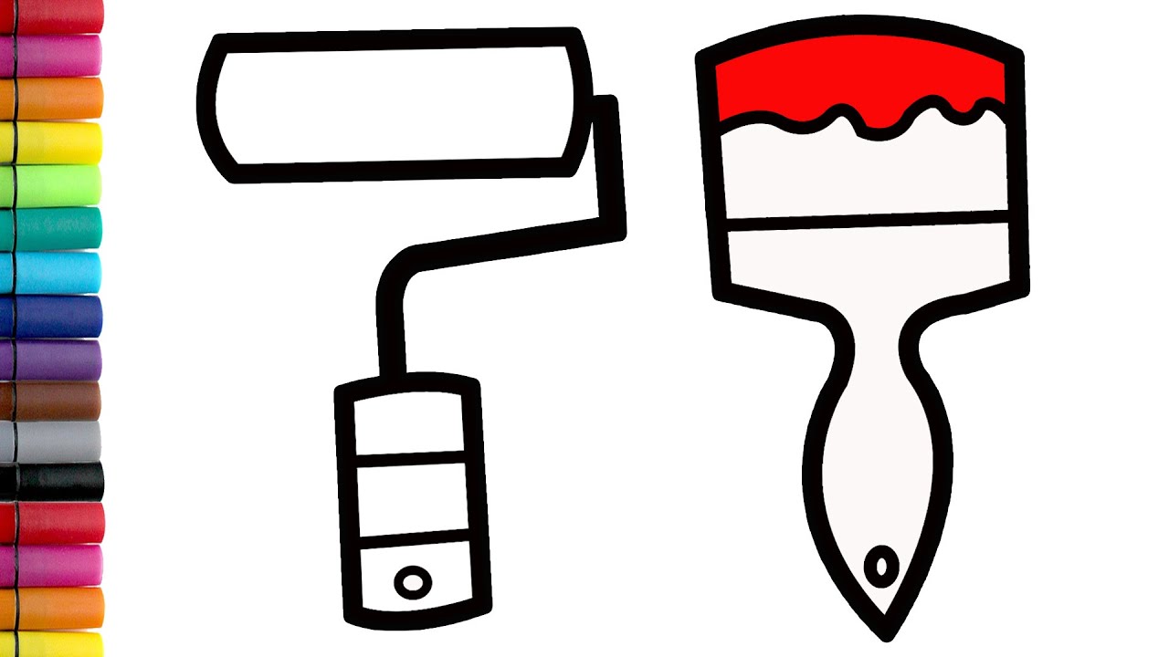 Cara Menggambar dan Mewarnai Alat Lukis untuk Anak Painting Tools Drawing and Painting #33
