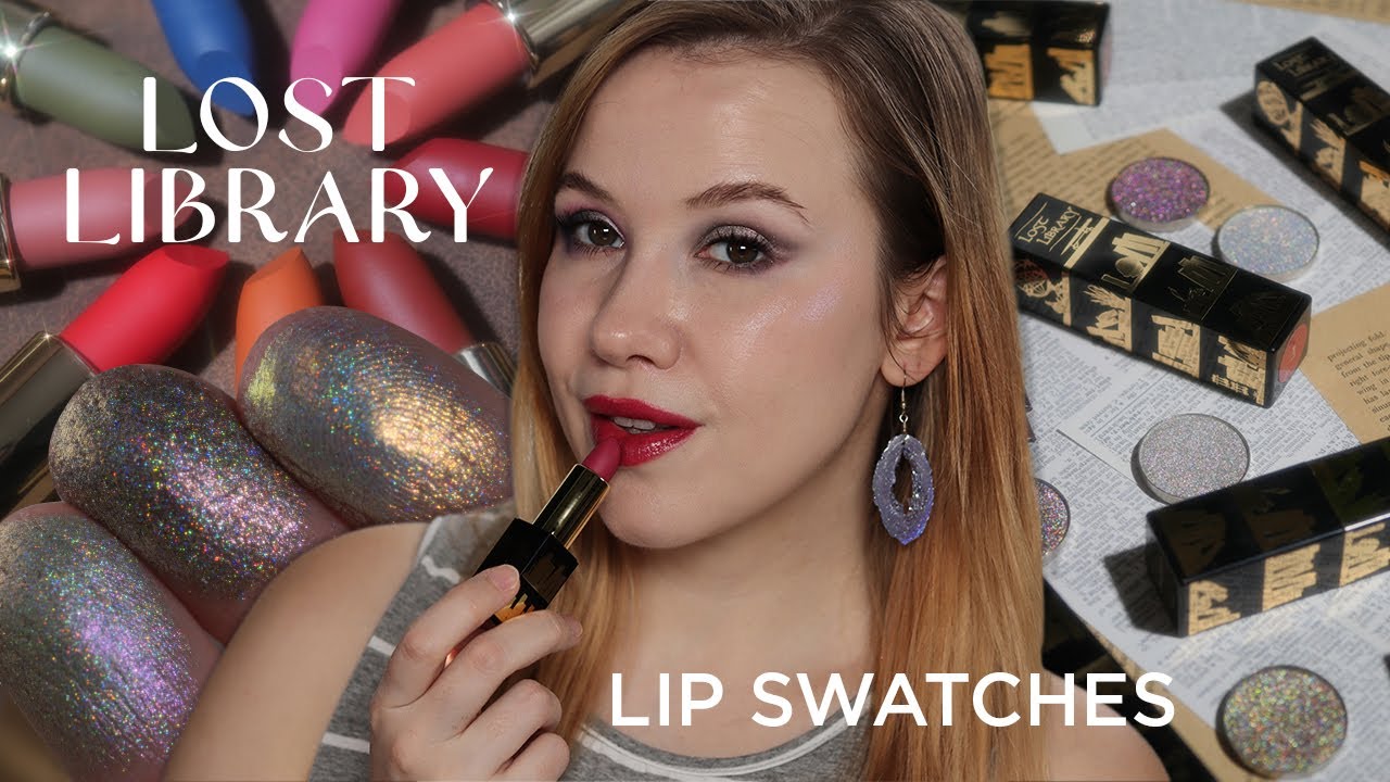 Fantasy Cosmetics Lost Library | Lip swatches, holochrome swatches +2  looks