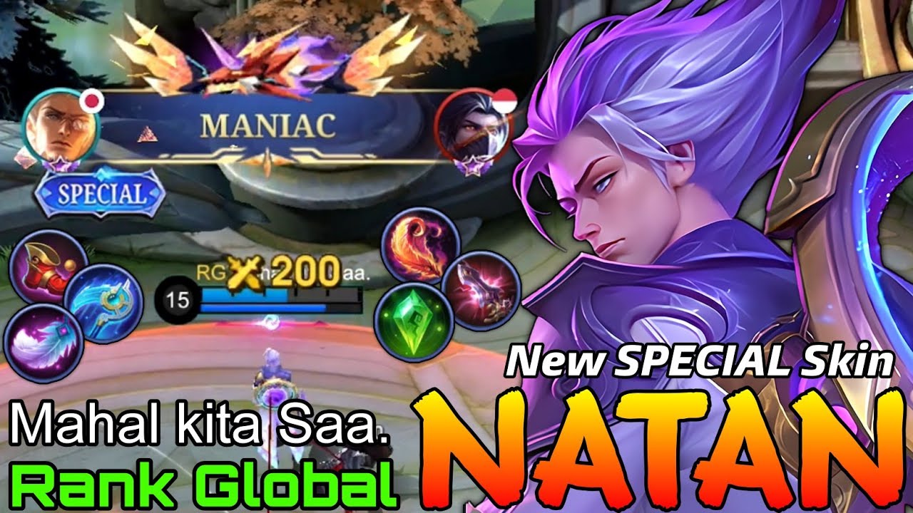 MANIAC! Temporal Vortex Natan New SPECIAL Skin - Top Global Natan by Mahal kita Saa. - Mobile Legend