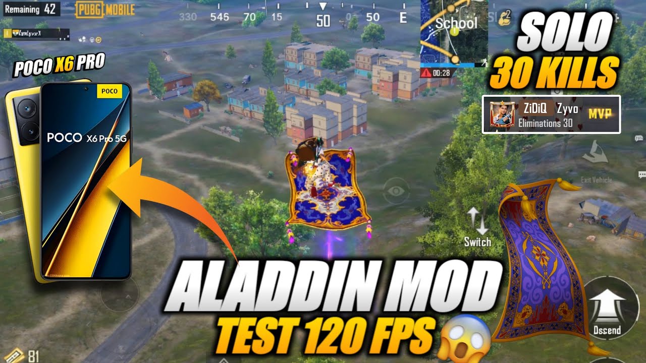 POCO X6 PRO 5G 120 FPS | TEST BGMI/PUBG ALADDIN MOD 4.2 UPDATE | FIXED LAG ISSUE