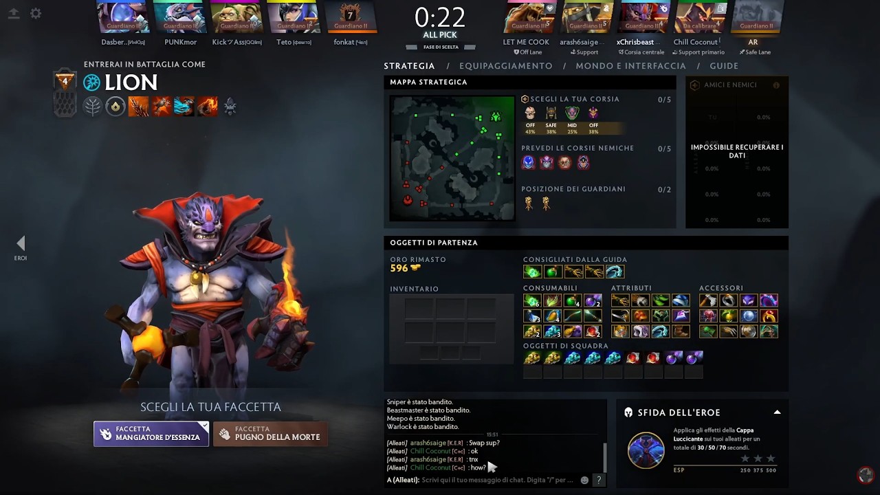 Dota 2 Lion   - Ranked SoloQ Road To Crusader 1 (Gameplay Ita/eng 1080p)