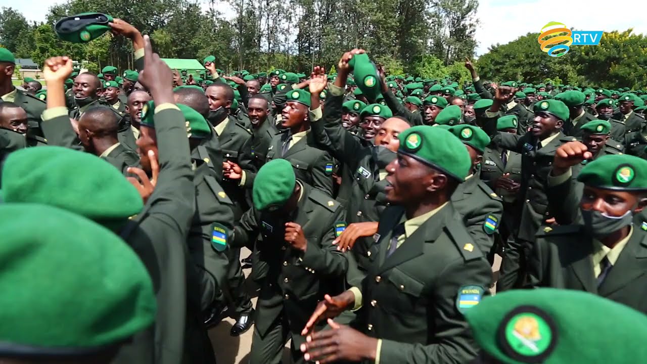 Jubilation: Cadet officers celebrating commissioning