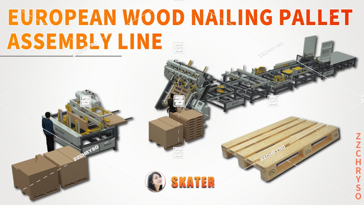 European Wood Nailing Pallet  Assembly Line