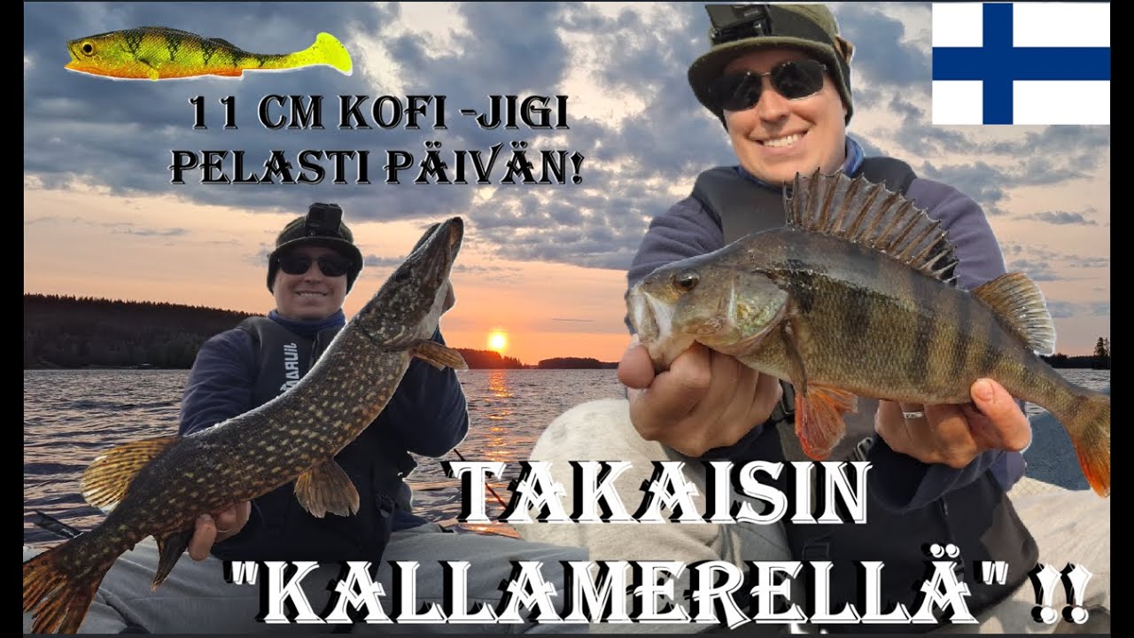 EKA AHVEN YLI PUOL KILOO! HYVÄ HAUKI! TAKAISIN KALLAMERELLÄ!!!