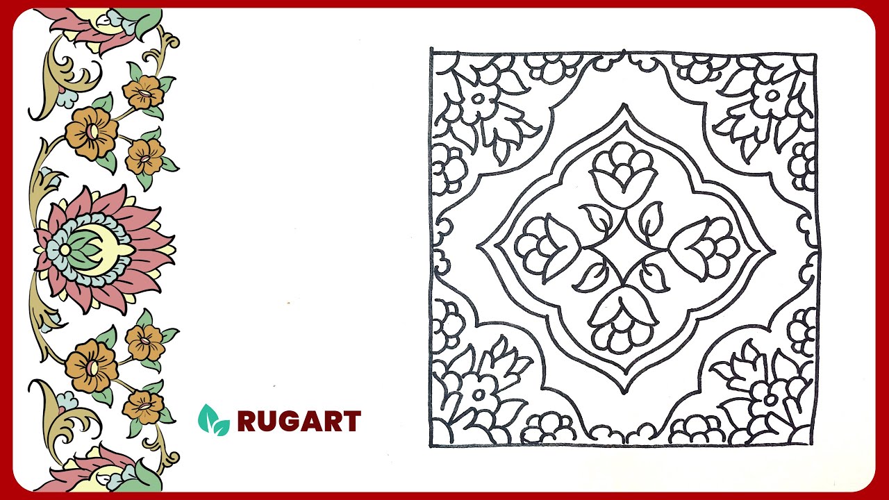 Easy Floral Pattern: Creating a Square Floral Design | Rug Art Inspired