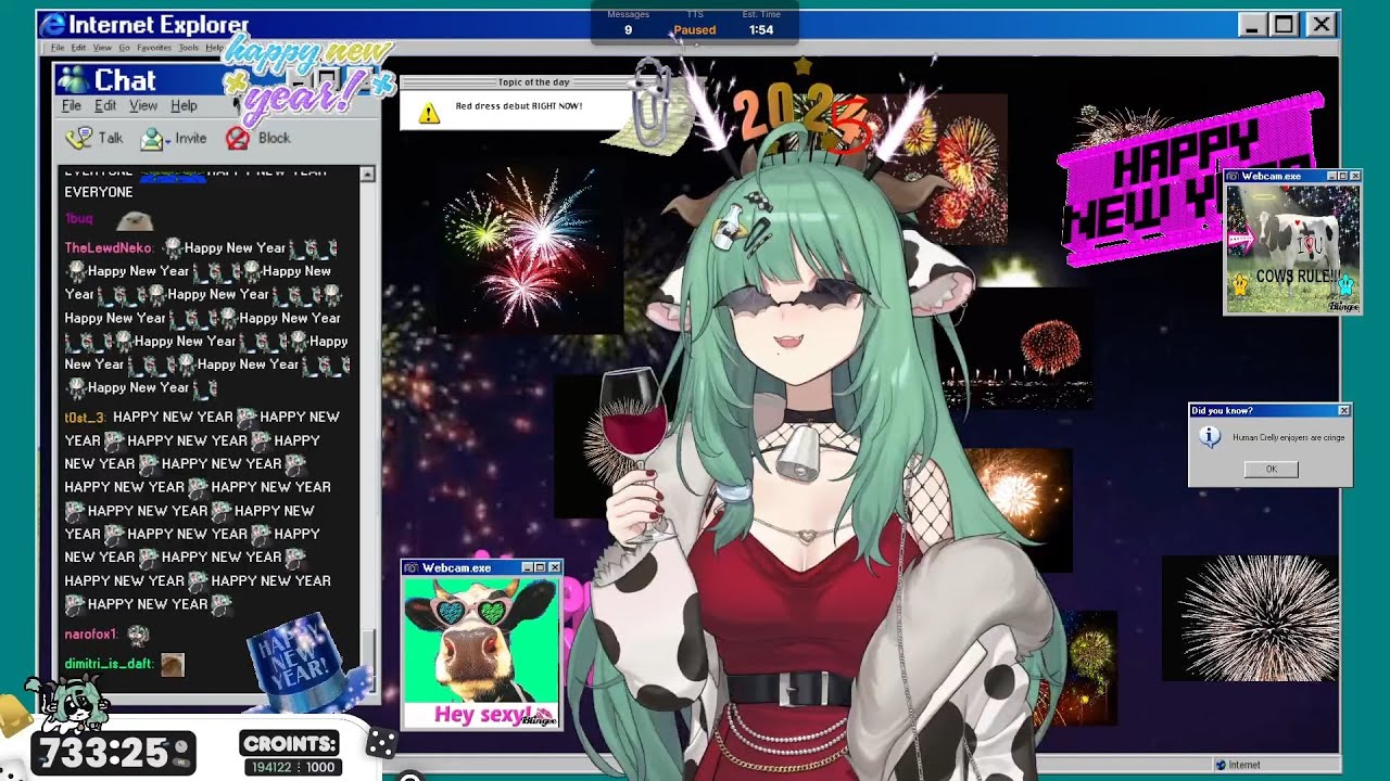Crelly【31-12-2025】(DAY 139) - RED DRESS outfit DEBUT; Chatting w/ @minikomew & @Kokonuts | NEW YEAR