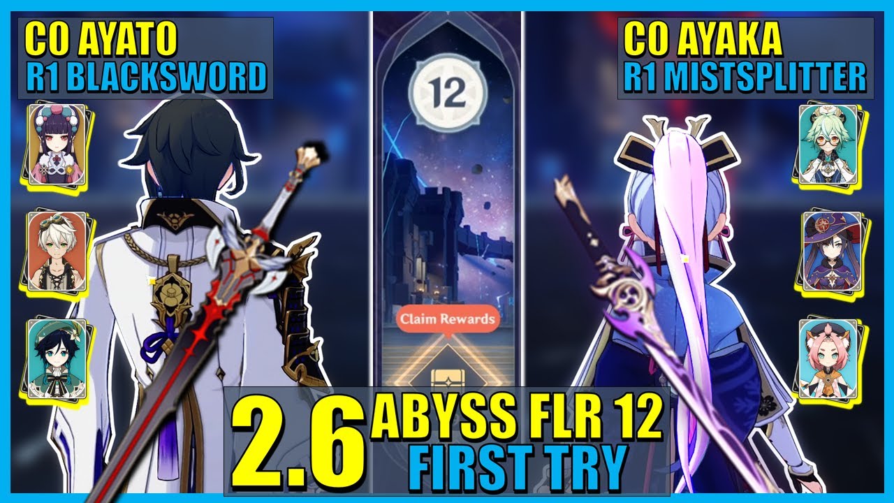 NEW 2.6 Spiral Abyss First Try C0 Ayato HyperCarry + C0 Ayaka Freeze Team | Genshin Impact
