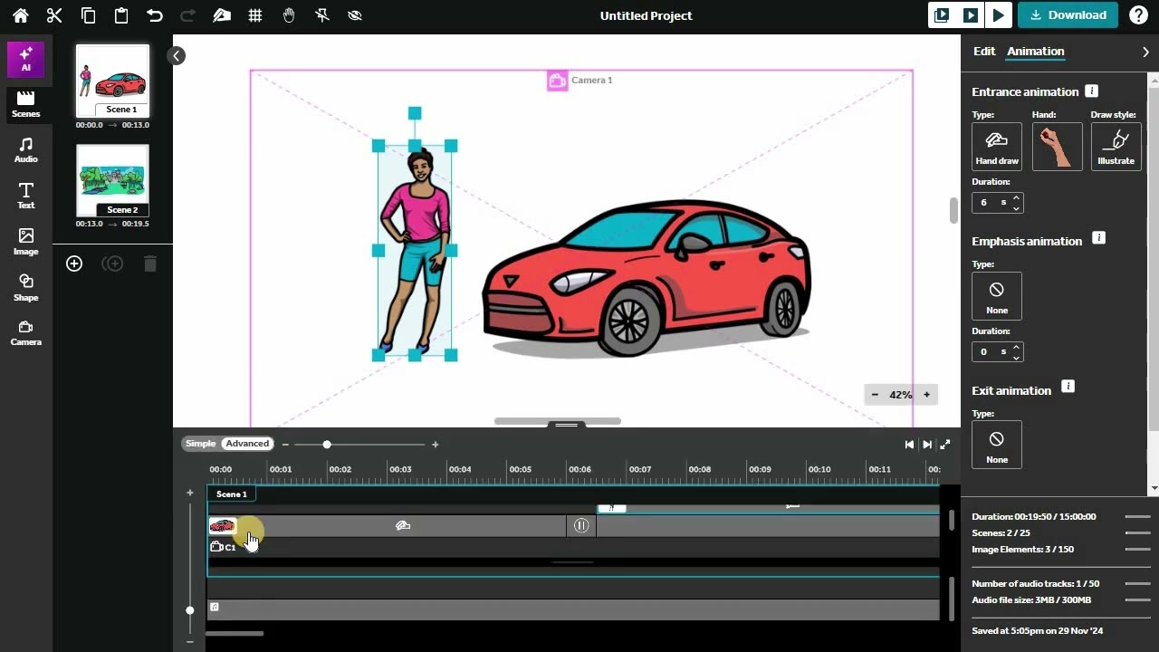 Tutorial: Using the timeline in VideoScribe browser