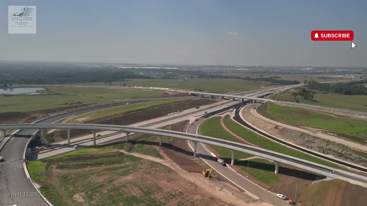 aerial drone footage M12 interchange Elizabeth Drive WSI