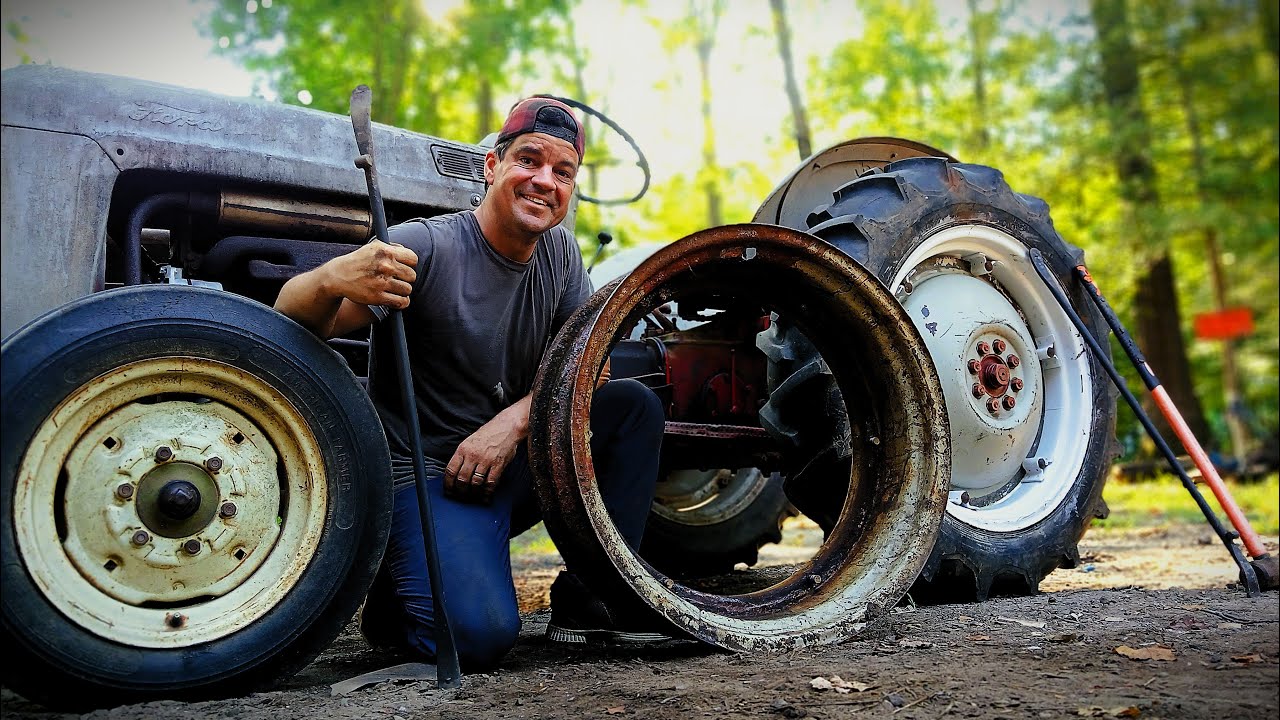 How to Change a Tractor Tire by Hand!