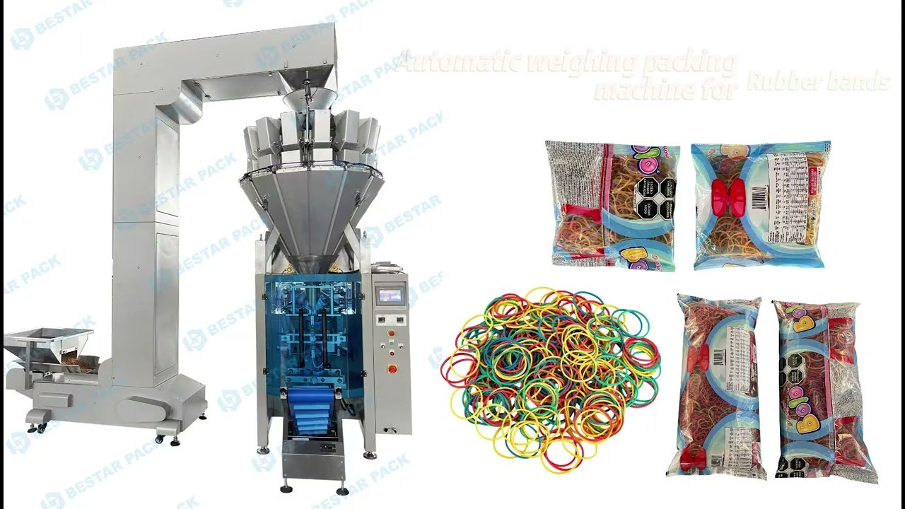 Vertical Packaging Machine with 14 Head 2 5L Weigher & Anti Static Device for Rubber Bands