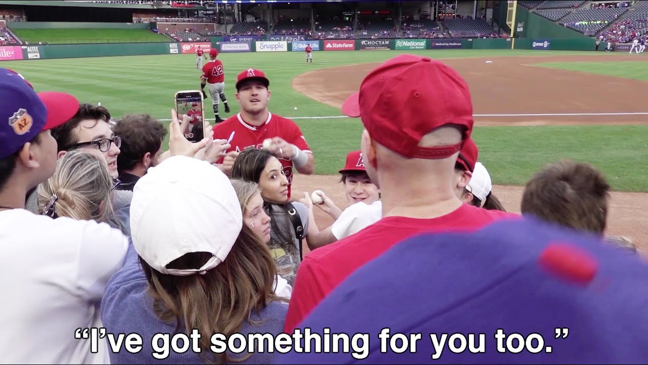 Catching up with Mike Trout at Globe Life Park