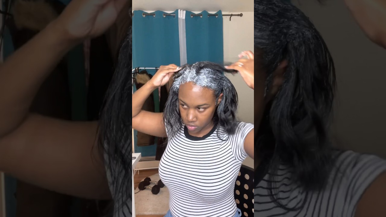 RELAXER TOUCH UP TUTORIAL (6 MONTHS POST RELAXER) #relaxedhaircare #relaxedhair #permhair