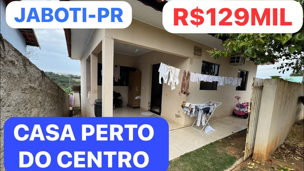 CASA BOA PERTO DO CENTRO DE JABOTI-PR E$129MIL