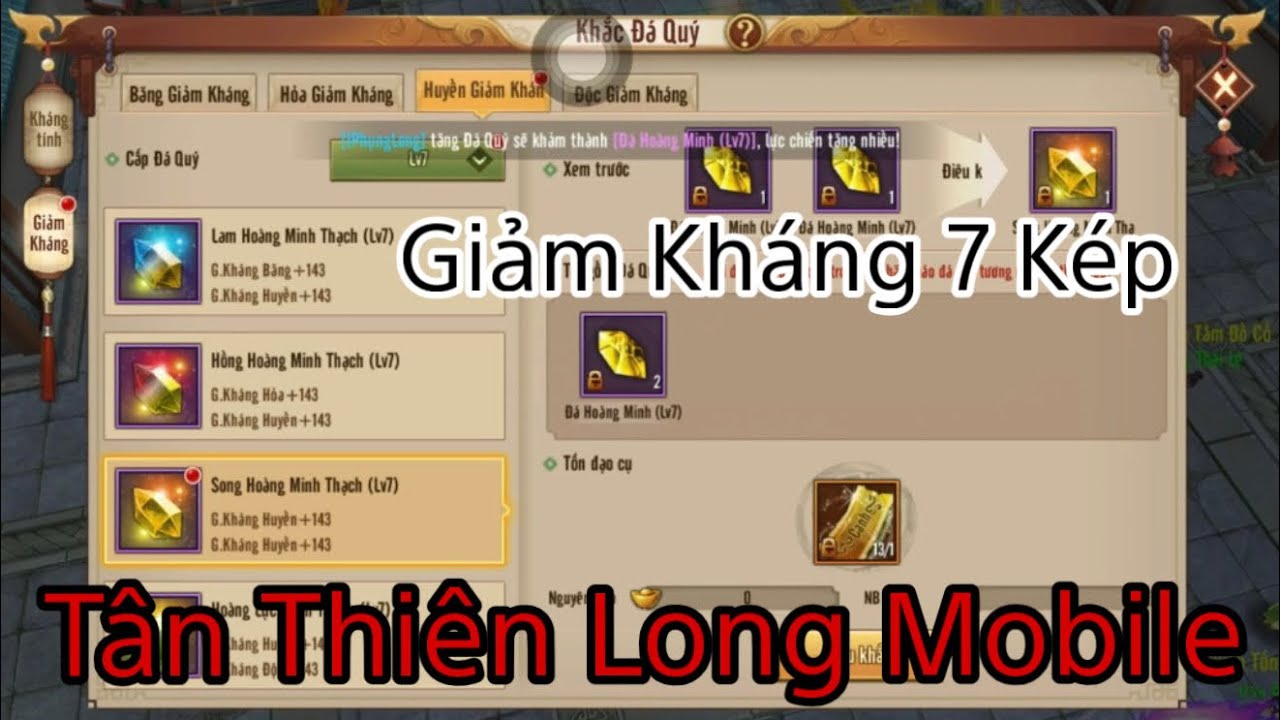 Tân Thiên Long Mobile : Úp lực chiến và điêu ngọc lên dàn giảm kháng 7 kép