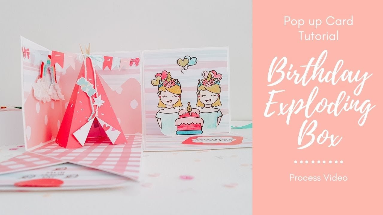 Birthday EXPLODING BOX/ Pop up Card/ Tutorial/ Teepee Template