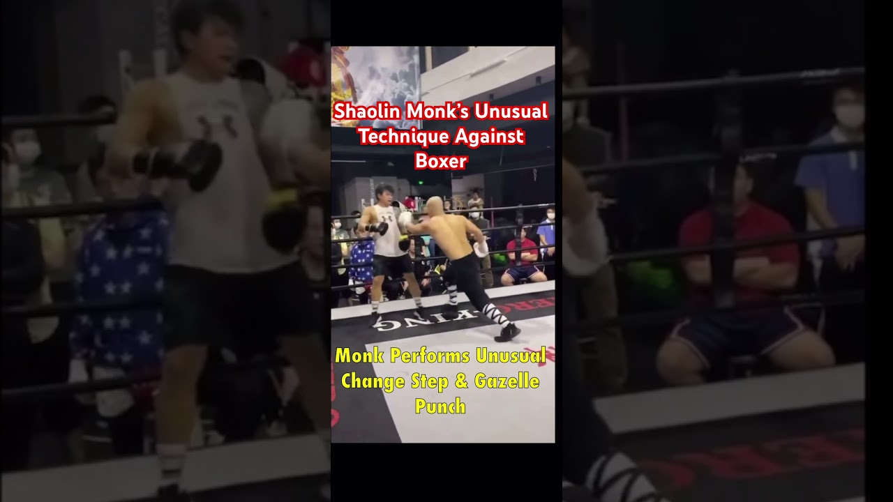 Shaolin Monk&rsquo;s Unusual Technique Against Boxer #boxing #kungfu #mma #boxingnews #jab #fighting