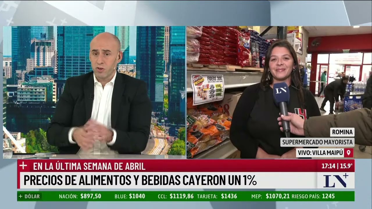 Precios de alimentos y bebidas cayeron un 1%; en la última semana de abril