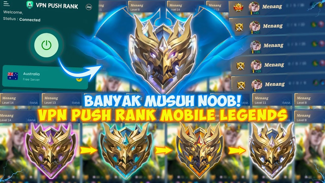 VPN ML TIM PRO DAN MUSUH NOOB!! CARA PUSH RANK DAPAT MUSUH BOT PAKAI VPN MOBILE LEGENDS 2025