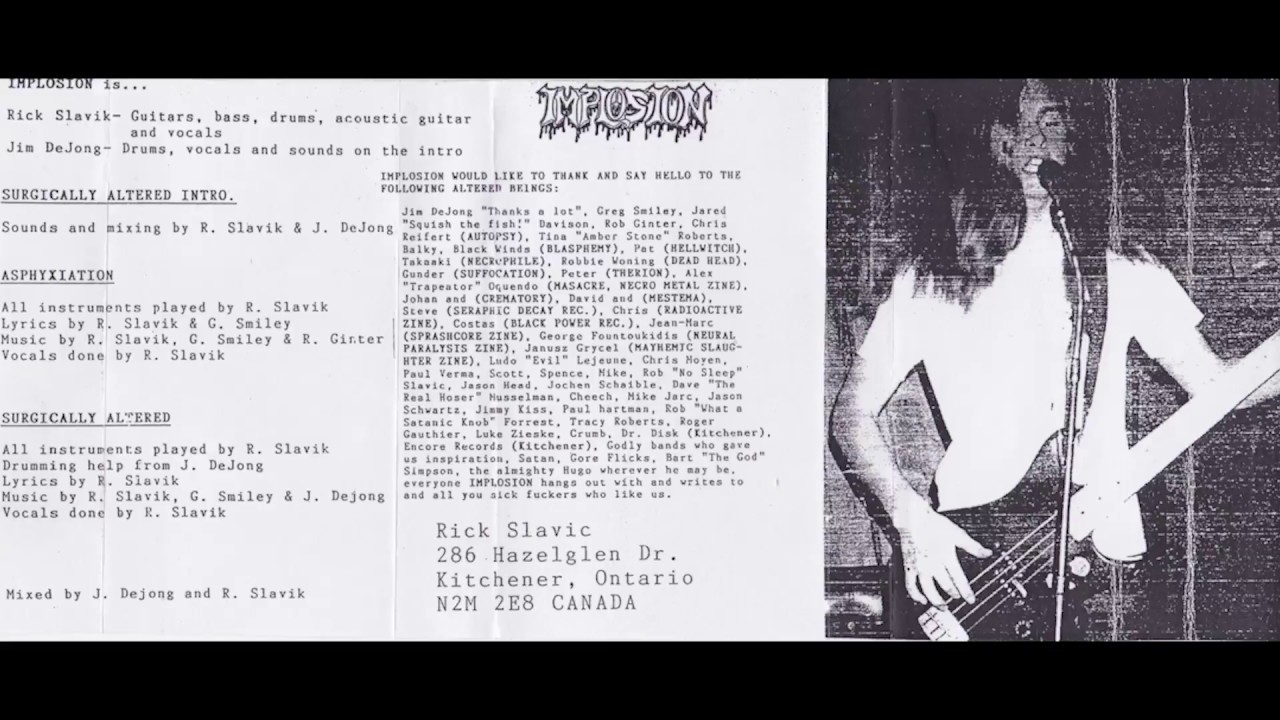 Implosion (Canada) - Surgically Altered Demo '92