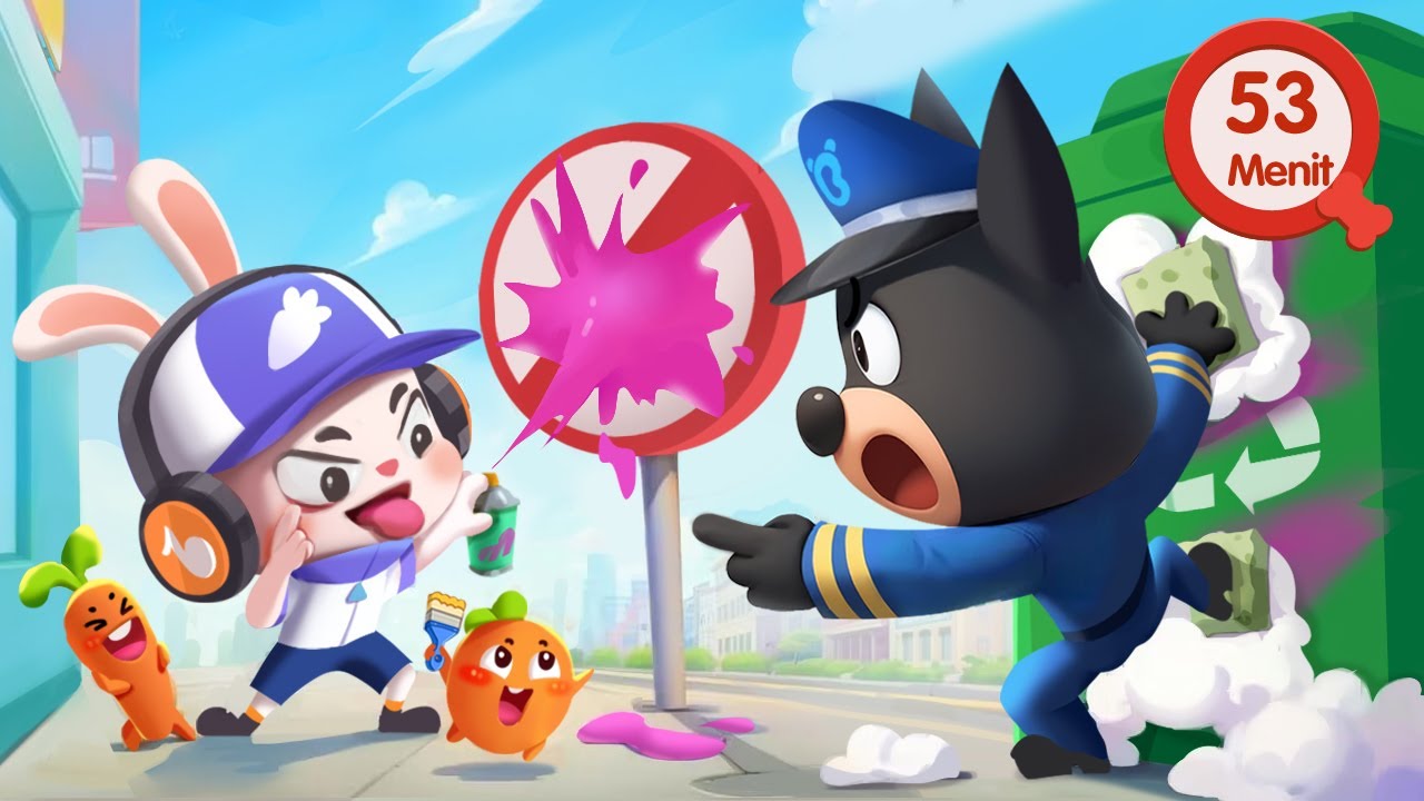 🎨Pelukis Kelinci Jalanan Nakal😛 | Kebiasaan Baik | Kartun Anak-anak | Kepala Polisi Labrador
