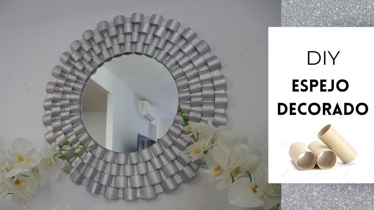 🛑ESPEJO DECORADO CON TUBOS DE PAPEL 🔴ESPEJO decorativo SIN GASTAR DINDERO💋