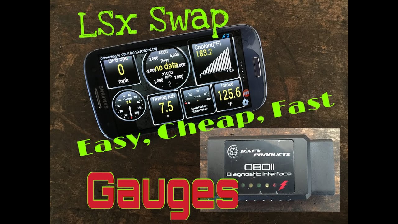 LSx Swap Gauges Simple, Easy, Cheap & Code Reader OBDII -Check Engine Light DTC Bluetooth OBD2