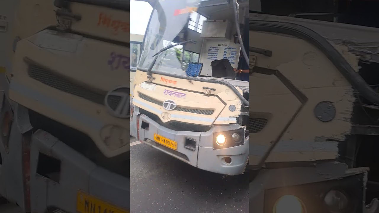panvel morning msrtc sleeper bus accident #driving #msrtc