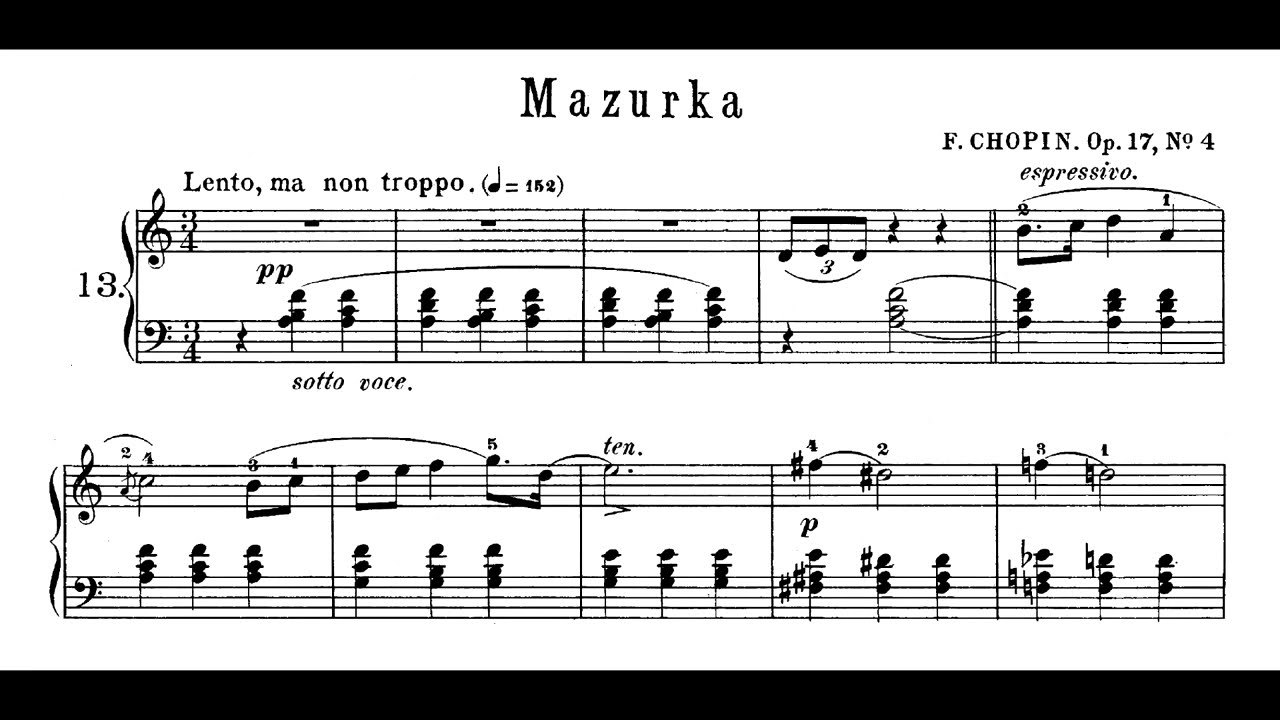 Chopin - Mazurka Op.17 No.4 (Nelson Freire, piano)