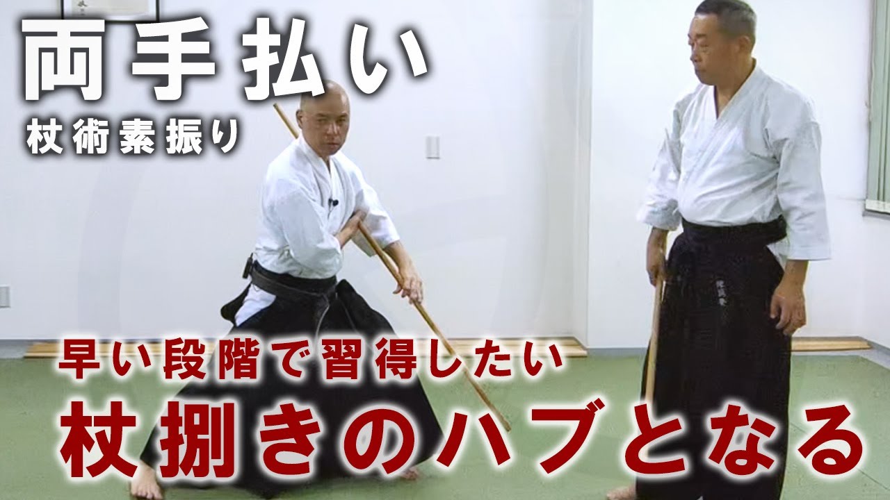 『両手払い（杖術素振り）』払い打つのみではなく、動きと動きをつなぐハブとなる【一人稽古】【武術教則】【棒術/槍術】【Jojutsu Training / Suburi】
