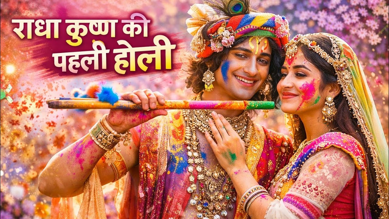श्री कृष्णा ने जब पहली बार राधा रानी के रंग लगाया। ब्रज में होली की अद्भुत कथा।#radhakrishna
