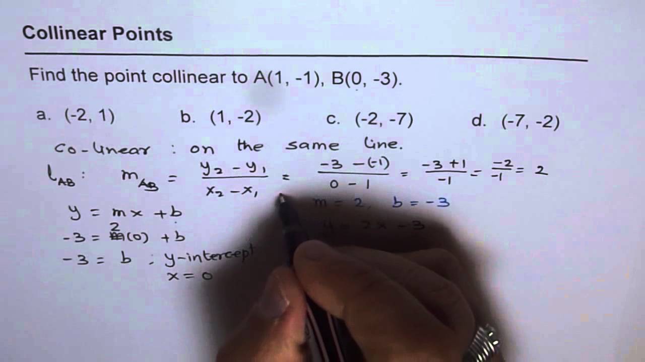 Collinear Points Multiple Choice Question