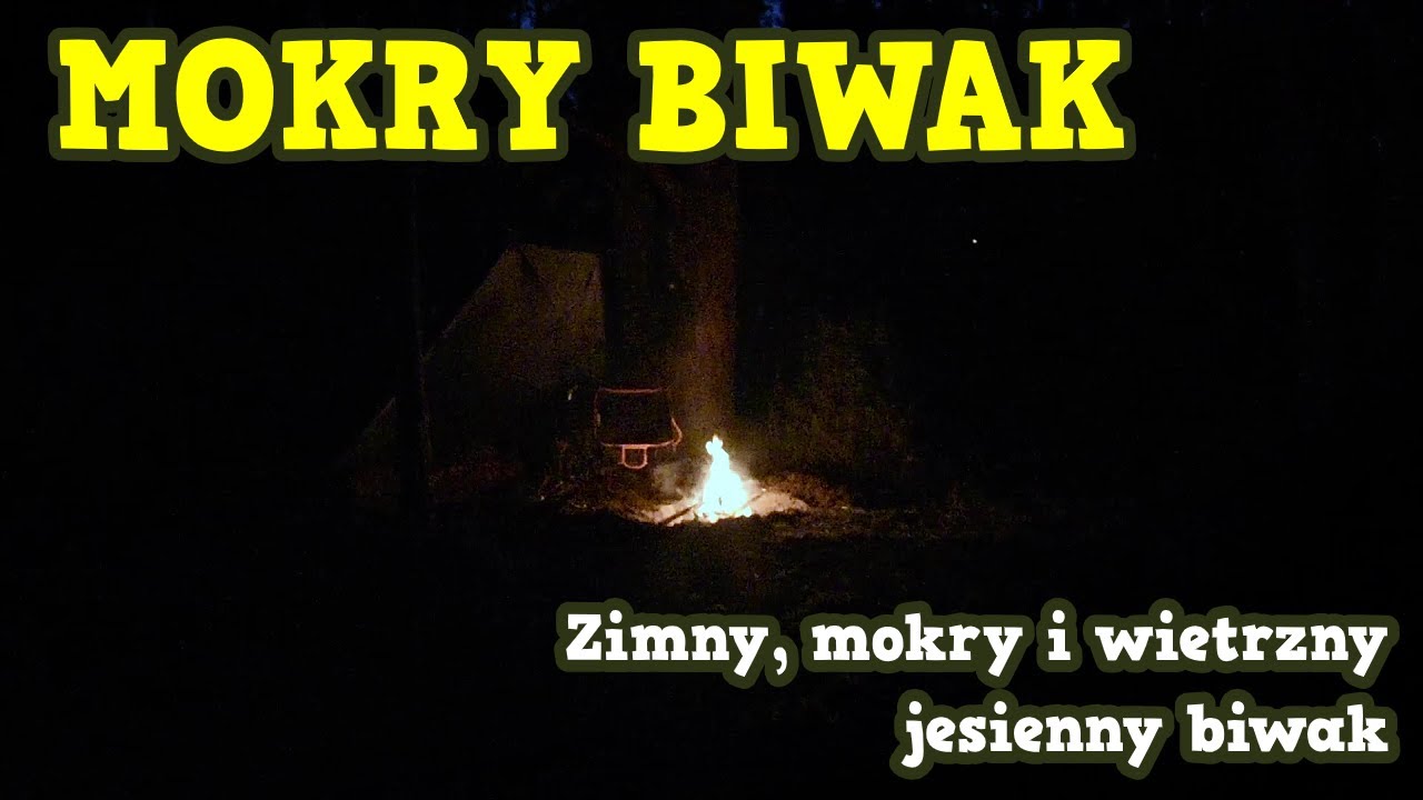 Mokry i wietrzny jesienny biwak, Cichy Bushcraft, Outdoor,  Survival