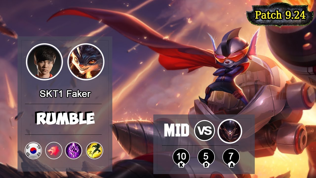 SKT1 FAKER Rumble MID VS Pantheon | LOL | S9 KR Grandmaster - Full Gameplay