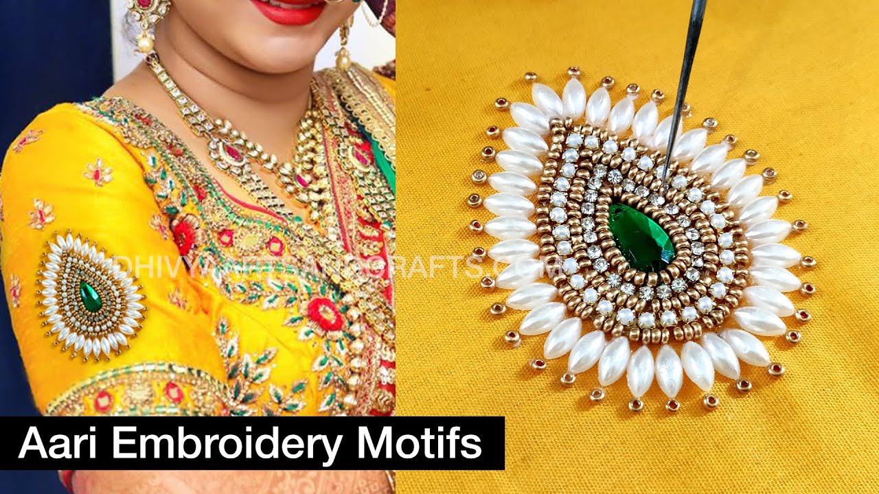 beautiful aari work for beginners | aari work blouse designs | aari motifs beads work | #257