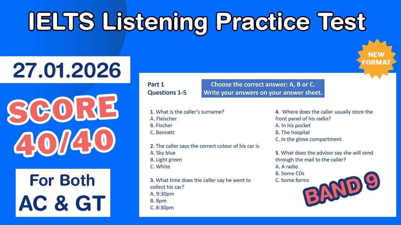 IELTS Listening Practice Test 2026 With Answers 27.01.2026 - Test #217