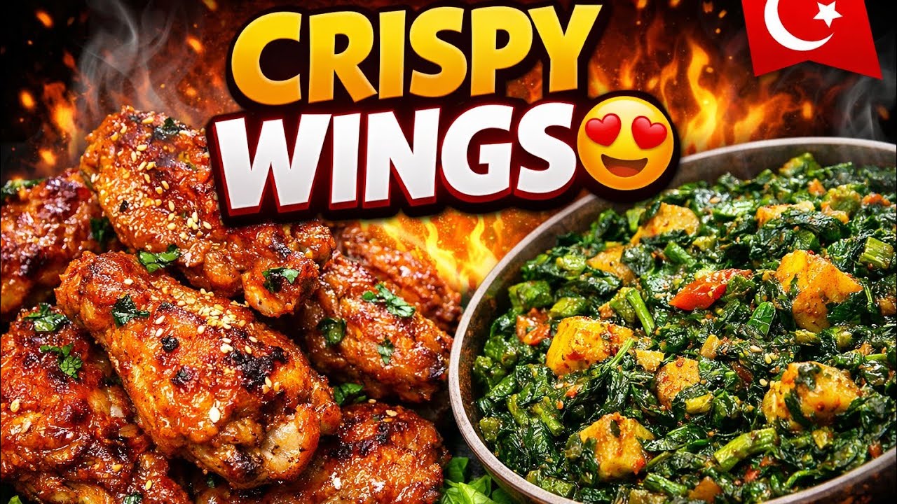 Crispy Chicken Wings with Spinach | Easy & Tasty Recipe# food