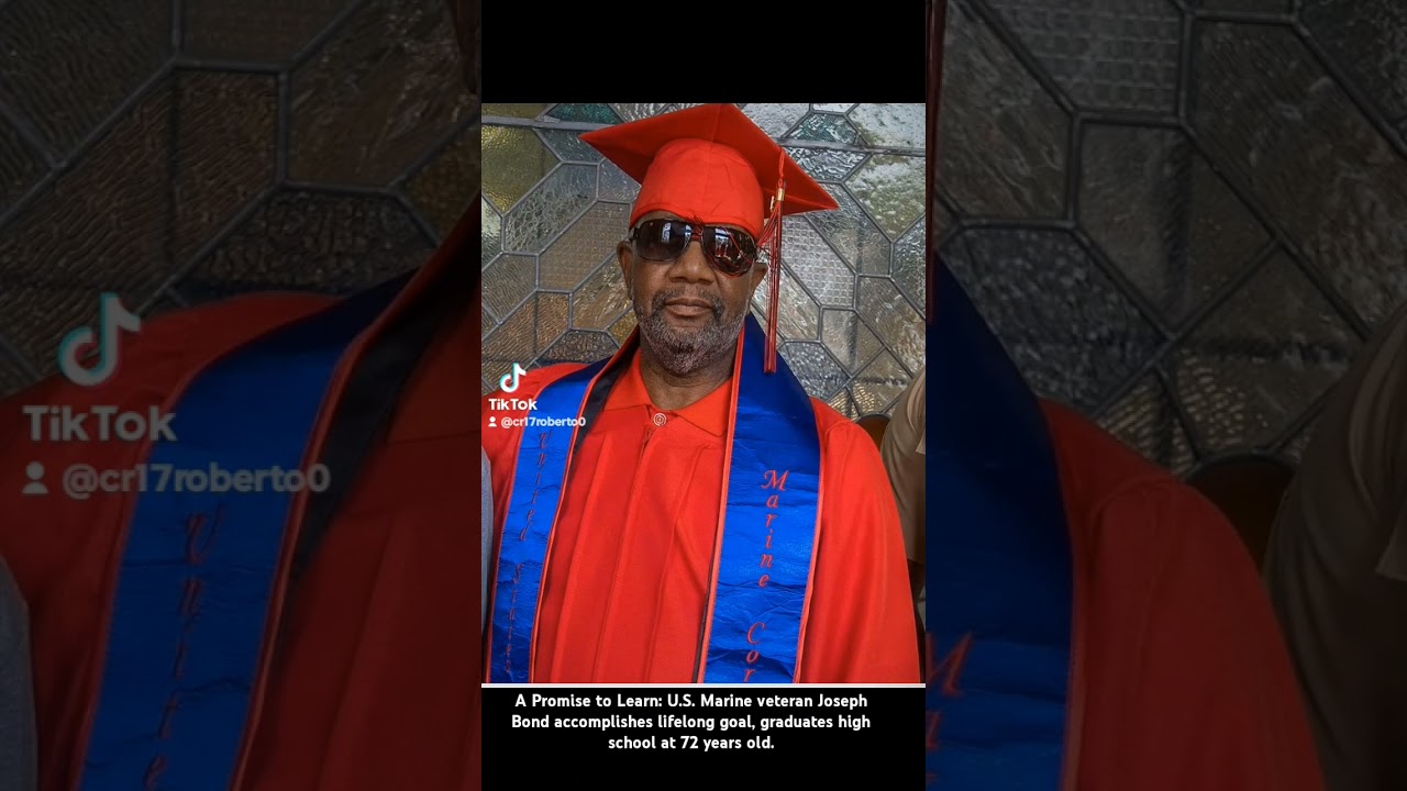 U.S. Marine veteran Joseph Bond accomplishes lifelong goal, graduates high school at 72 years old 🎓
