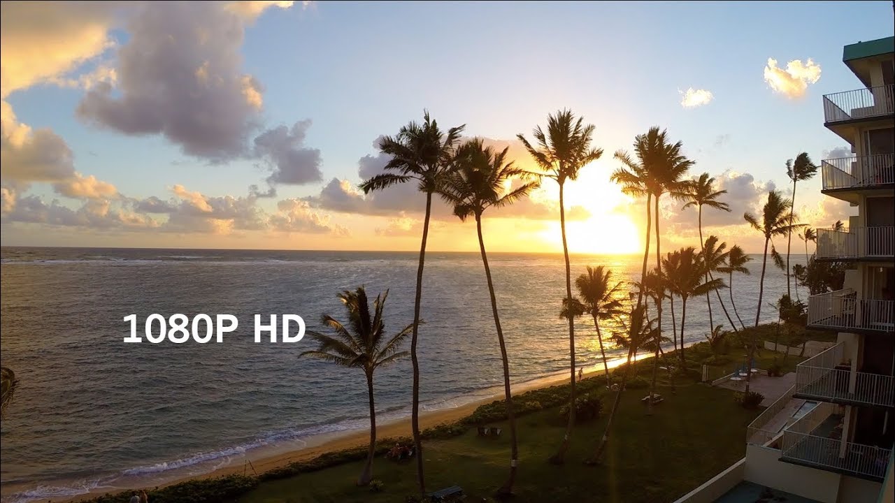 Tropical Beach Sunrise over Punaluu, Oahu, Hawaii