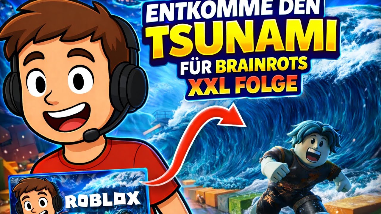 Xxl Folge entkomme dem Tsunami für Brainrots ! (mit Mikrofon )