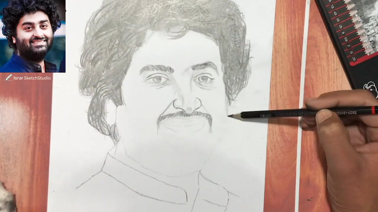 “Arijit Singh का Stunning Sketch Art | Step-by-Step Drawing”